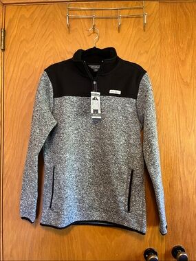 Eddie Bauer Black & Gray Quarter Zip NWT